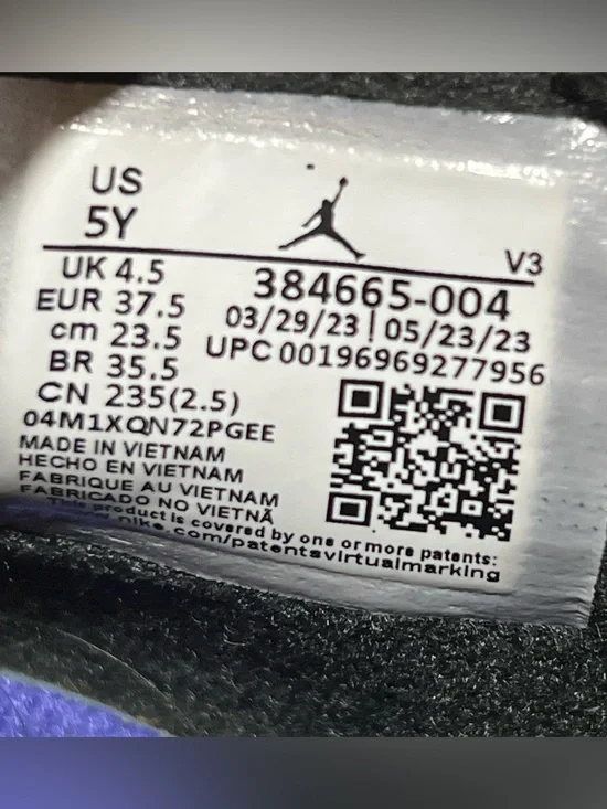 Air Jordan 6 Retro AGUA - 5 Youth - Black/Concord-Aguatone - Picture 4 of 4